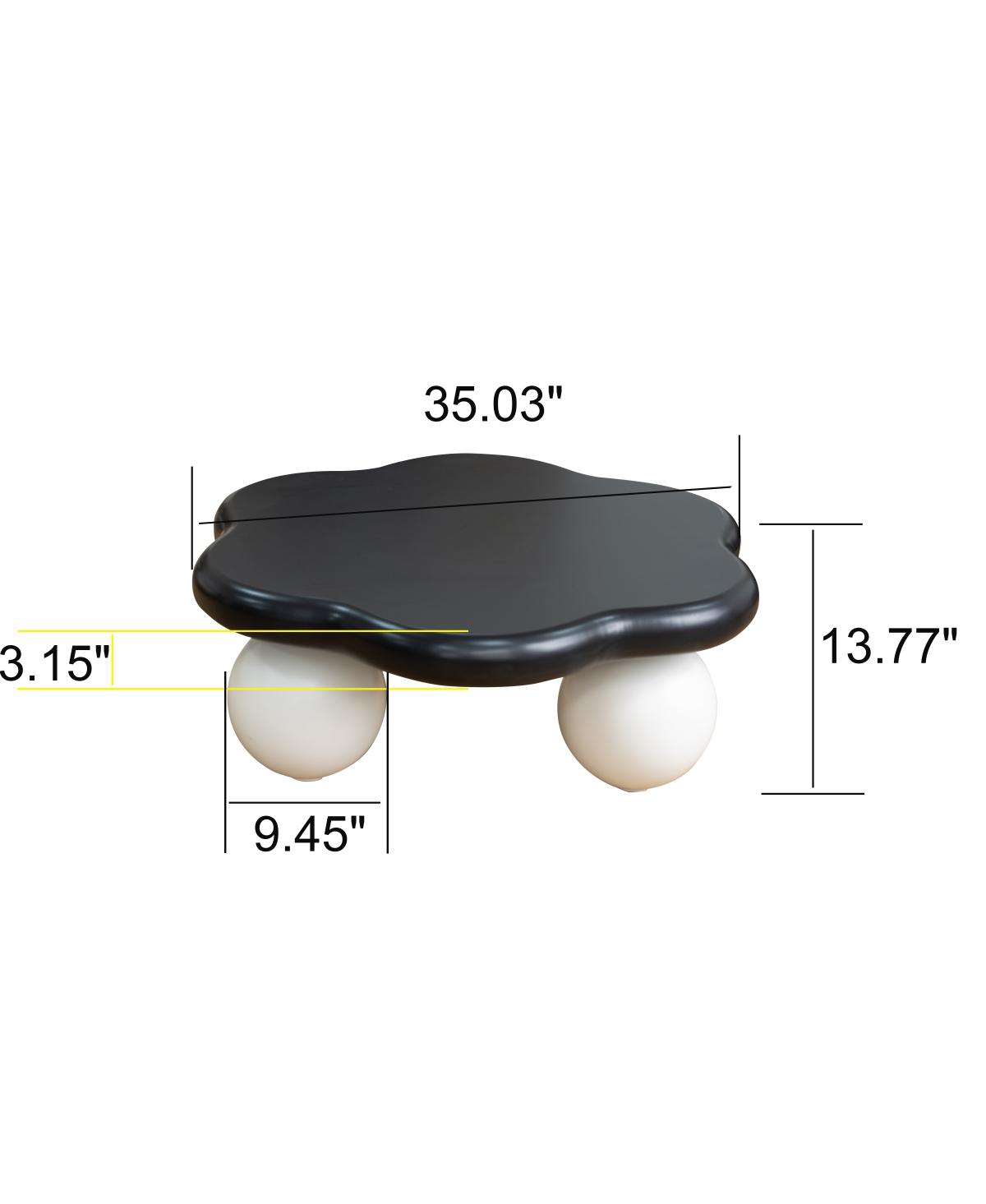 Streamdale Furniture 35" Cloud Shaped Coffee Table, Petal-Shaped Minimalist Table