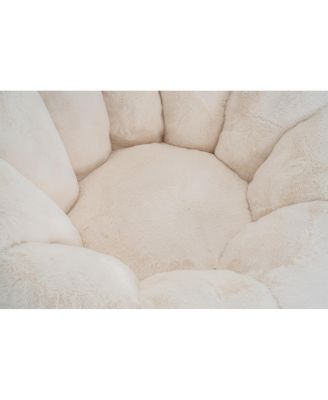 Adult Floral Bean Bag Chair, Ultra-Soft Faux Fur, Large Single-Seater.