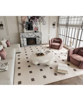 35" Cream Cloud Shaped Coffee Table, Modern Minimalist Living Room Table