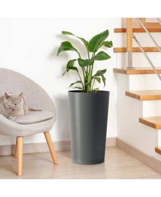  2 Pack 21.7" Tall Square Planters for Outdoor Plants