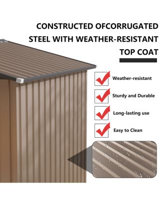 8FT x 6FT Apex Roof Garden Shed - Galvanized Steel Storage House