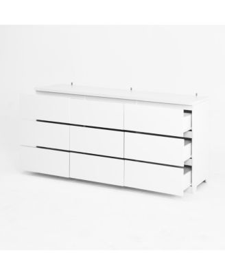  9-Drawer Modern Matte Wood Dresser for Bedroom & Living Areas