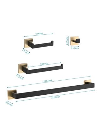 8 - Piece Bathroom Hardware Set, Stainless Steel Bath Towel Holder, Square Wall Mounted Towel Rack, Towel Bar for Bathroom