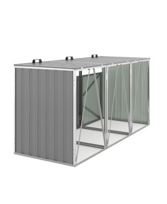 Garbage Bin Shed for 3 Cans, Lockable, Waterproof