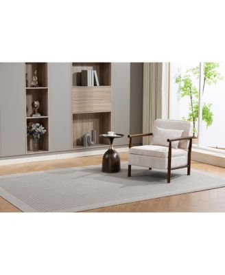 Storage Chair, Wood Frame Mid Century Modern Accent Chair