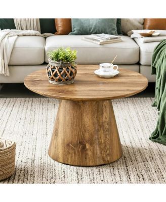 Natural Wood Grain MDF Round Coffee Table