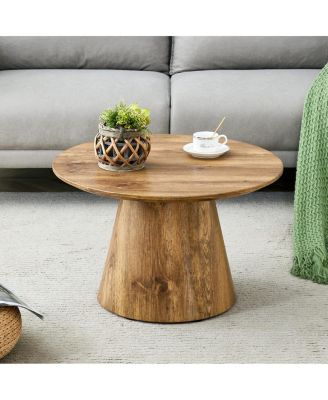 Natural Wood Grain MDF Round Coffee Table