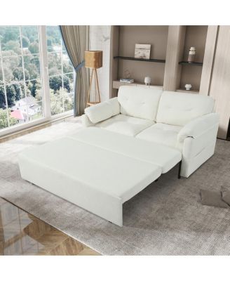  Convertible Pull-Out Queen Sleeper Sofa with Storage