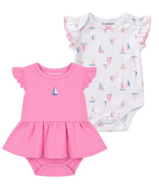 Baby Girls' Short-Sleeve Bodysuit with Rattle, 2-Piece Set