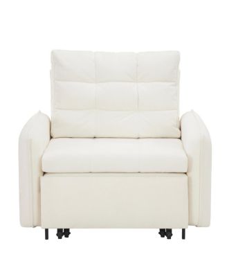 3-in-1 Sleeper Chair Bed, 80" Extra Long Pull Out Sofa with USB Charging & Storage