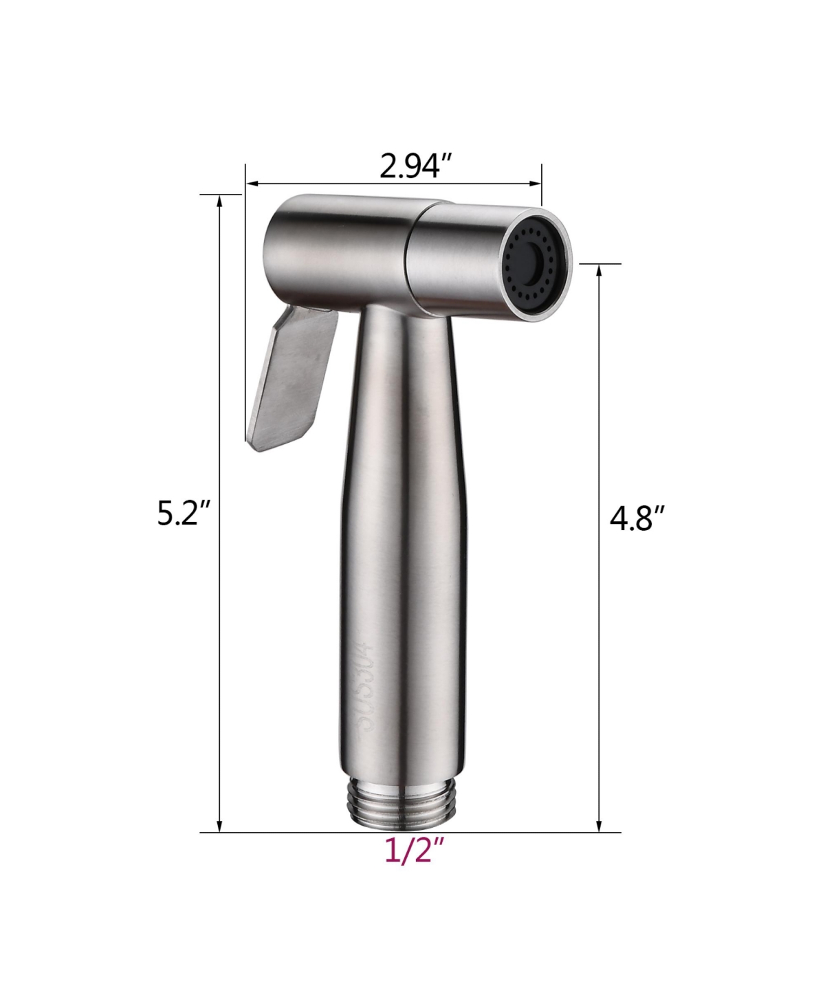 Rainsken Handheld Bidet Sprayer, Stainless Steel Toilet Bidet Sprayer with 360° Rotating Handle and Leak Proof Sealing Ring