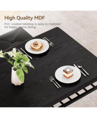 5-Piece Dining Table Set for 4-5 People 43 Inch Extendable Kitchen Table Set with 1 Benche and 2 Square Stools Dining Room Table