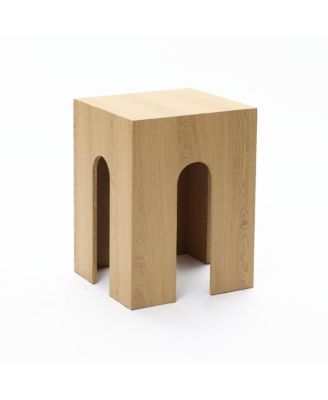 Set of Three Oak Finish Nesting Side Tables, Durable Manufactured Wood for Living Room