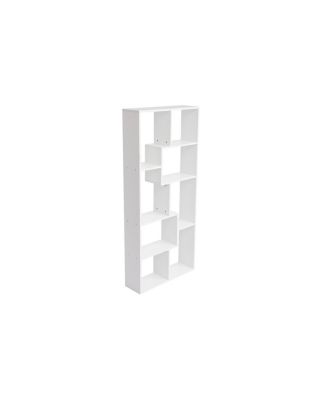 5 Tier Wood Asymmetrical Display Shelf & Bookcase