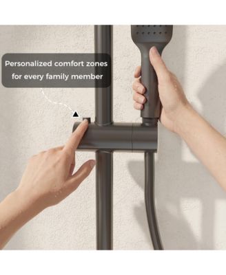 3-Spray Shower Faucet 2.5 GPM with Piano Button Diverter, Hand Shower and LED Temperature Display