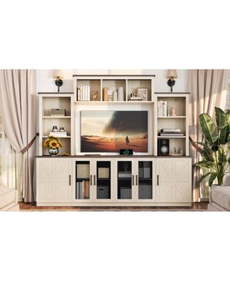  Wall Unit Entertainment Center with Charging Station & USB