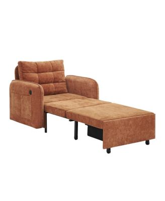 3-in-1 Sleeper Chair Bed, 80" Extra Long Pull Out Sofa with USB Charging & Storage