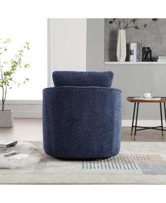 30.3"W Boucle Swivel Accent Barrel Chair & Round Sofa Chair
