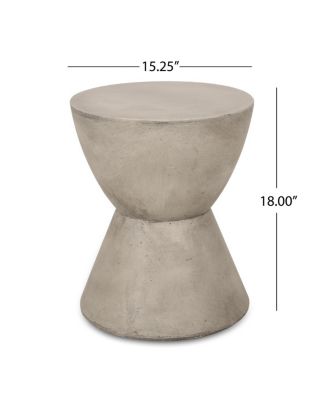 Hourglass Pedestal Lightweight Concrete Side Table