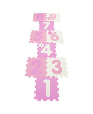 9-Piece Interlocking Foam Puzzle Floor Mat with Marker Discs