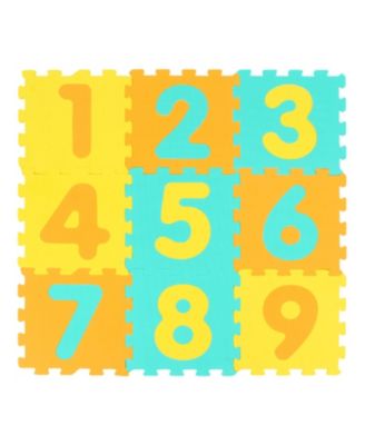 9-Piece Interlocking Foam Puzzle Floor Mat with Marker Discs