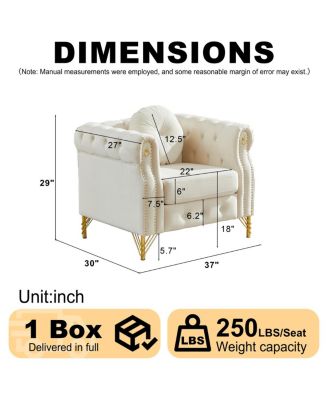 Velvet Chesterfield Sofa with Copper Studs & Tufted Buttons