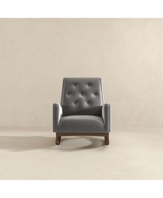 Premium Demetrius Fabric Solid Wood 300LBS Capacity Rocking Chair