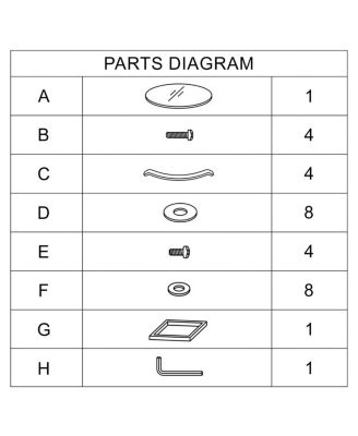 Round Dining Table, 35.5" Glass Dining Table with Gold Legs