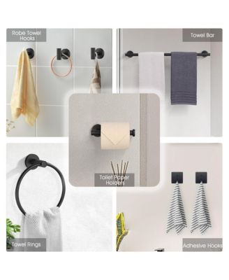 14 Pieces Wall-Mounted Bathroom Hardware Accessory Set, Stainless Steel Towel Bar Set for Bathroom, Kitchens and Bedroom