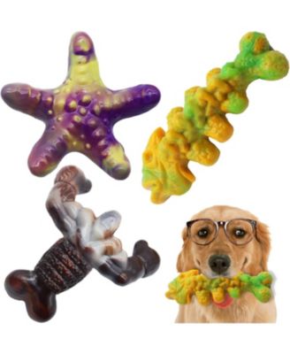 Pack of 3 Indestructible Dog Chew Toys for Aggressive Chewers Bacon Flavored Tough Nylon Bone Toys for Medium and Large Breeds