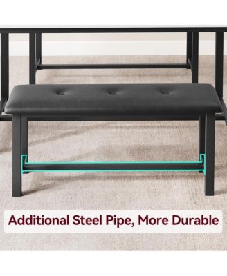 Dining Table Set for 4 Kitchen Table with 2 Upholstered Benches Rectangular Room Dining Table Set 3 Piece Kitchen Table Set for Apartment