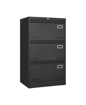 3 Drawer Lateral File Cabinet, Locking Metal File Cabinet, Wide Filing Organization Cabinet for Letter