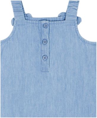 Girls' 2T-6X Denim Tunic Top and Print Capri Leggings, 2 Piece-Set