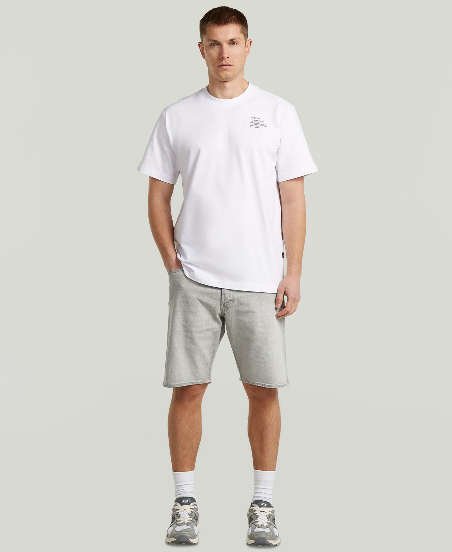 Мужские шорты G-Star Raw Dakota Clean Edge Denim Shorts, цвет: Выцветший серый — фото 2