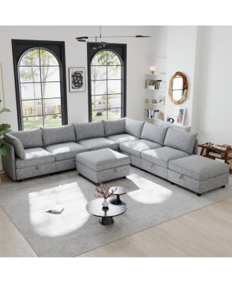 Modular Sectional Sofa with Storage and Sleeper Functionality