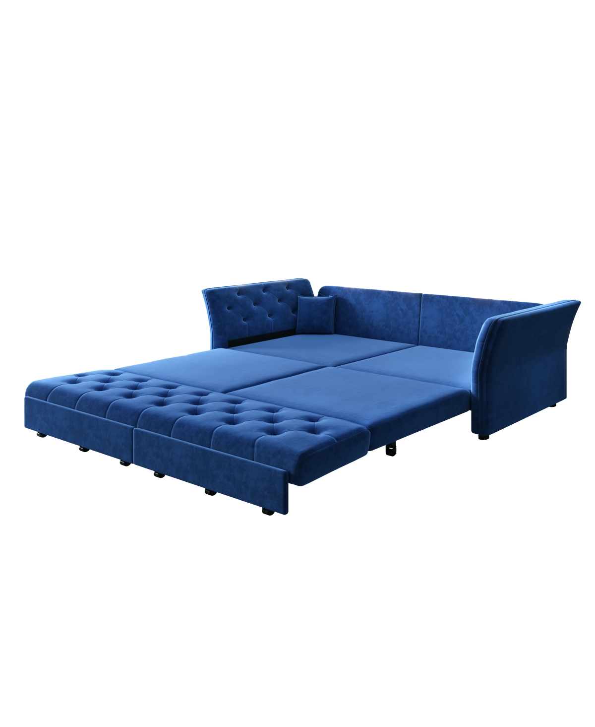 Streamdale Furniture Queen Pull Out Sofa Bed with Fabric Flower Tufted Design