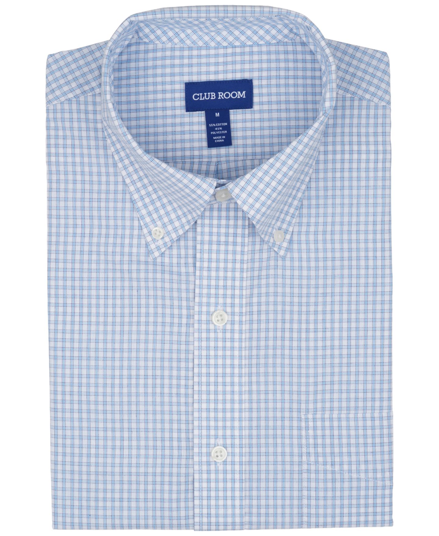Мужская рубашка Club Room Plaid Regular Fit Dress Shirt, цвет: Синий комбинированный — фото 5