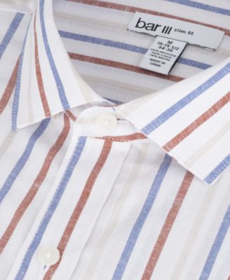 Men's Linen Slim-Fit Oslo Stripe Dress Shirt