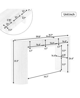 Retro Console Table with Storage, 3 Drawers