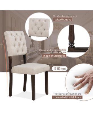 6-Piece Dining Set with Special-shaped Legs & Foam Seat Backs