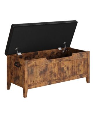 39.4-Inch Wooden Flip-Top Storage Bench, Entryway Trunk with 2 Safety Hinges