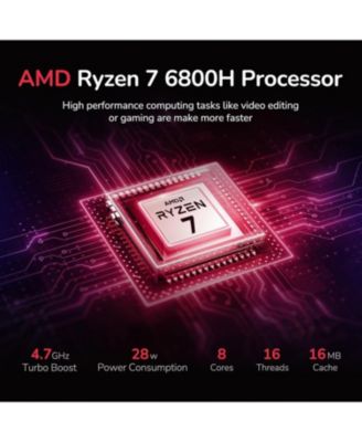 15.6" IPS FHD-Gaming-Laptop, 8 Cores AMD Ryzen 7 6800H 32GB DDR5 RAM 2TB SSD 4.7GHz Fingerprint 100W