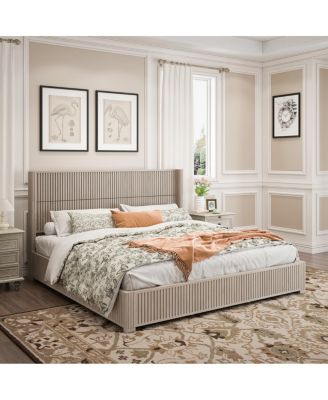 Solid Wood Platform Bed Frame w/ Headboard