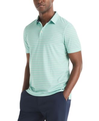 Men's Short-Sleeve Stripe Print Golf Polo Shirt