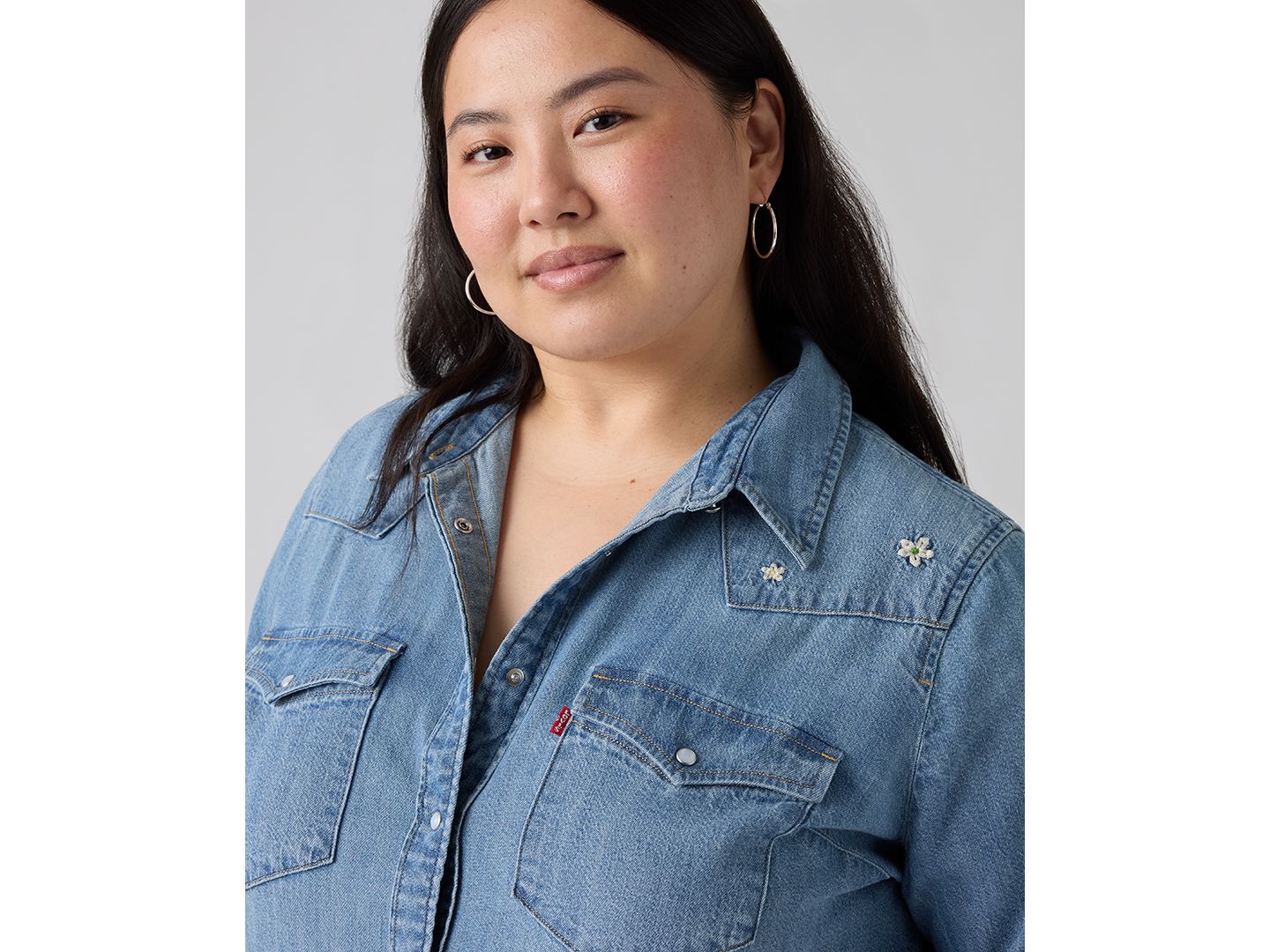 Женская рубашка Levi's Trendy Plus Size Essential Western Cotton, цвет: Bee In The Bonnet Western — фото 4