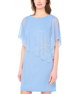 Petite Asymmetric Crew Neck Short Dress