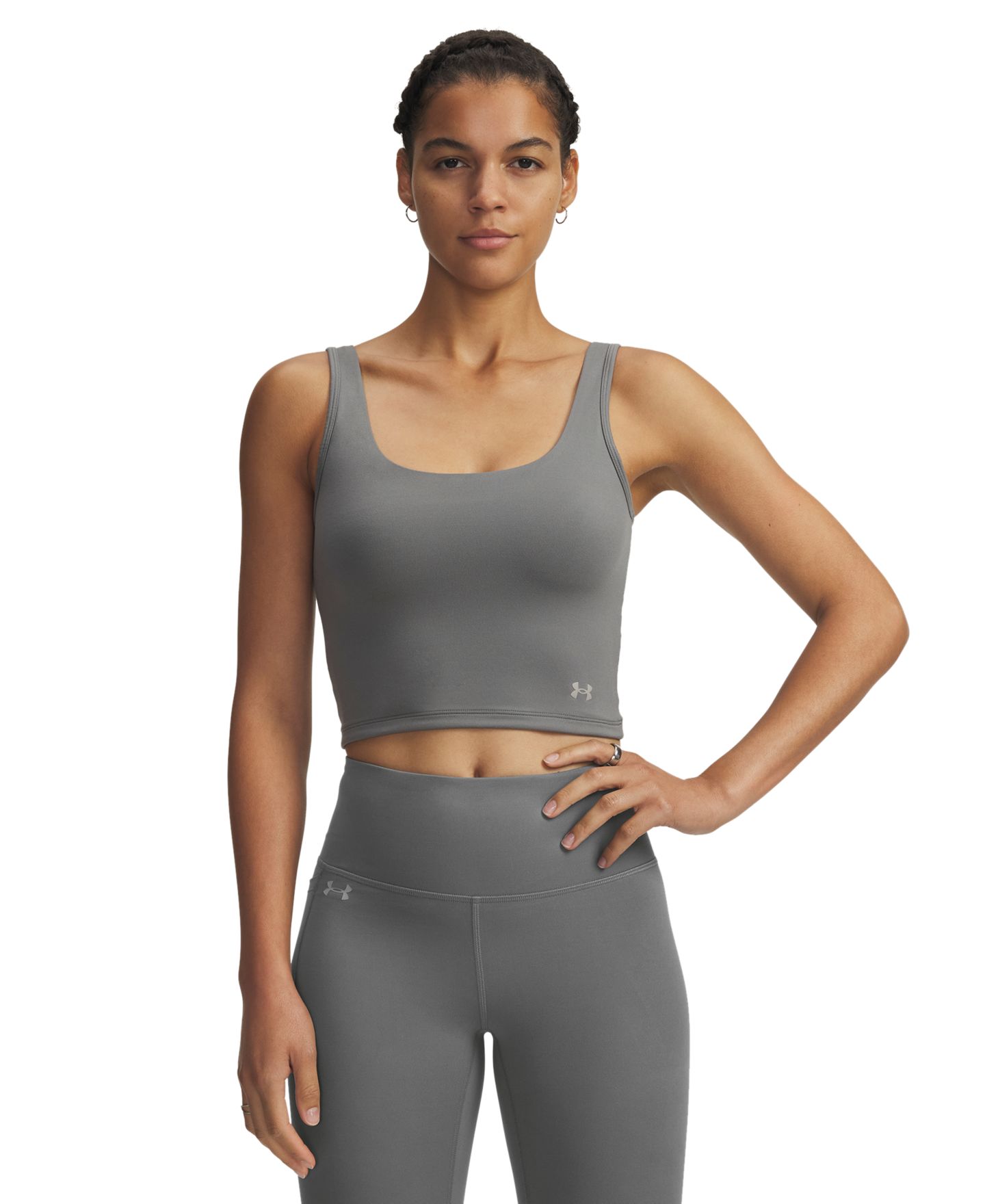 Женский топ Under Armour Motion Training Tank Top, цвет: Глиняный зелёный / Титановый — фото 1