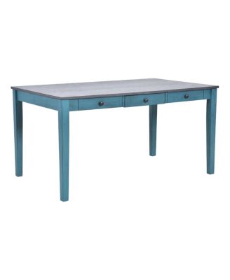  Mid-Century 6-Piece Wood Dining Set with Drawer, Chairs & Bench