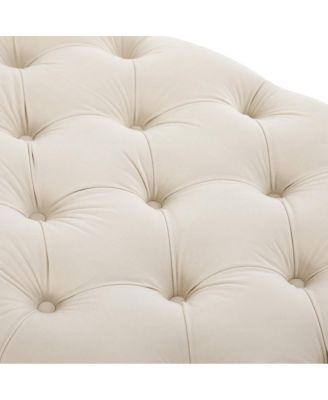 Modern Velvet Upholstered Bench with 2 Pillows