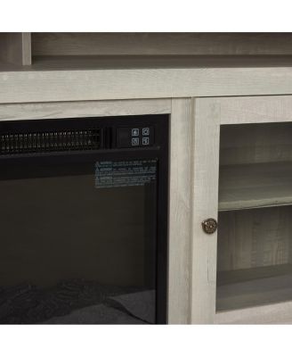 Contemporary Media Stand with Fireplace Insert, 60"W
